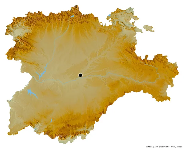 Forma Castilla León Comunidad Autónoma España Con Capital Aislada Sobre —  Fotos de Stock