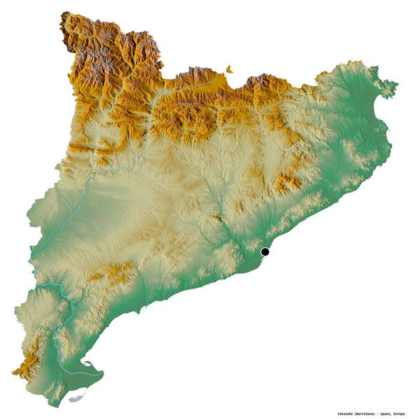 Forma Cataluna Comunidad Autónoma España Con Capital Aislada Sobre Fondo — Foto de Stock
