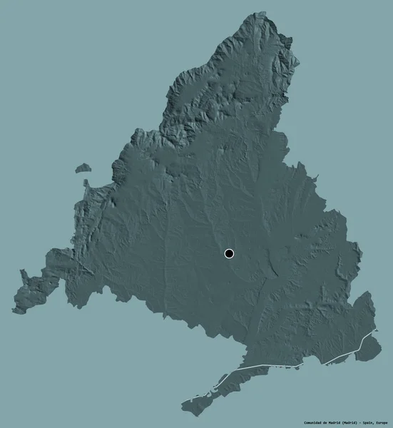 Forma Comunidad Madrid Comunidad Autónoma España Con Capital Aislada Sobre —  Fotos de Stock