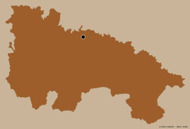 La Rioja 'nın şekli, İspanya' nın özerk topluluğu, başkenti katı bir renk arka planına izole edilmiş. Desenli dokuların bileşimi. 3B görüntüleme