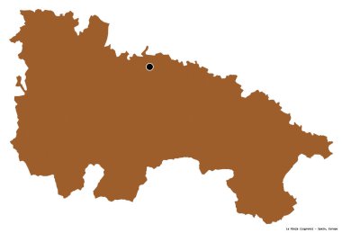 La Rioja, İspanya 'nın özerk topluluğu, başkenti beyaz arka planda izole edilmiş. Desenli dokuların bileşimi. 3B görüntüleme