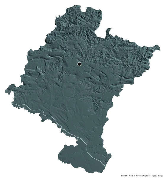 Форма Comunidad Foral Navarra Автономного Сообщества Испании Столицей Изолированной Белом — стоковое фото