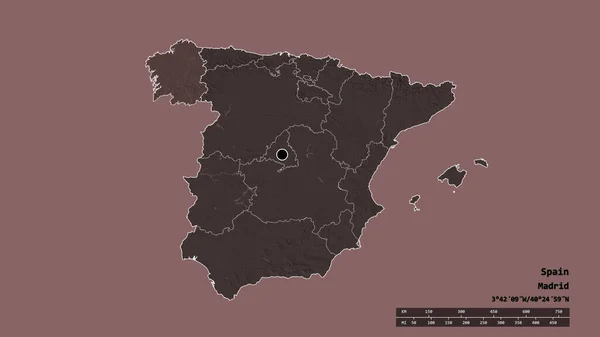 Опустошенный Облик Испании Столицей Основным Региональным Делением Отделенной Областью Галисия — стоковое фото