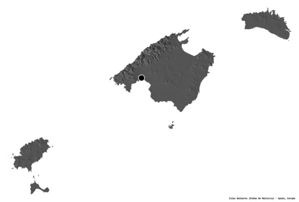 Forma Las Islas Baleares Comunidad Autónoma España Con Capital Aislada —  Fotos de Stock