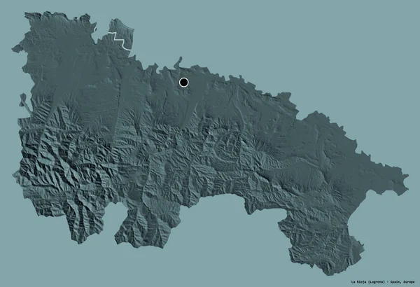 Forme Rioja Communauté Autonome Espagne Avec Capitale Isolée Sur Fond — Photo