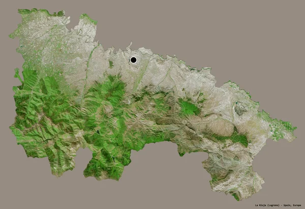 Forma Rioja Comunidade Autônoma Espanha Com Sua Capital Isolada Fundo — Fotografia de Stock