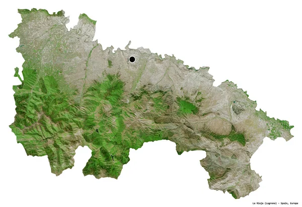 Rioja的形状 西班牙的自治社区 其首都被白色背景隔离 卫星图像 3D渲染 — 图库照片