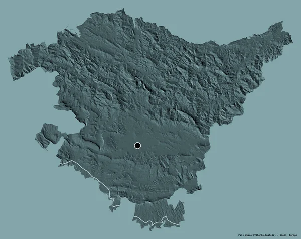 Form Pais Vasco Autonoma Regionen Spanien Med Sin Huvudstad Isolerad — Stockfoto