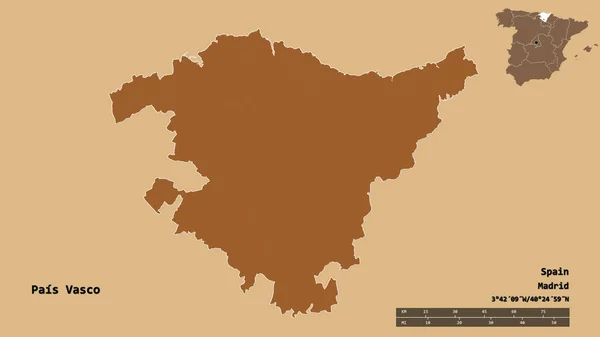 Forma Pais Vasco Comunidade Autónoma Espanha Com Sua Capital Isolada — Fotografia de Stock