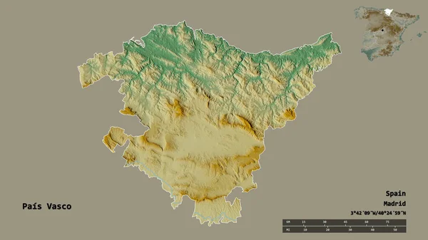 Forma Del País Vasco Comunidad Autónoma España Con Capital Aislada —  Fotos de Stock