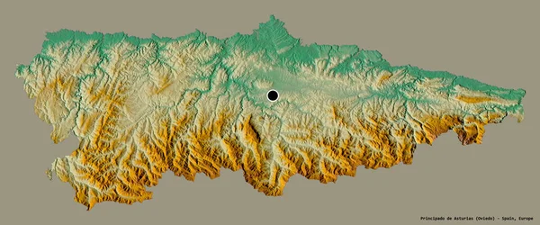 Forma Del Principado Asturias Comunidad Autónoma España Con Capital Aislada —  Fotos de Stock
