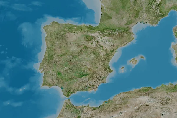 Расширенная Территория Испании Спутниковые Снимки Рендеринг — стоковое фото