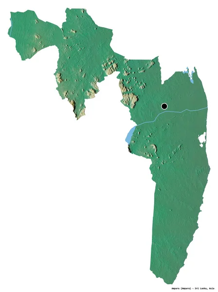 Σχήμα Ampara Περιφέρεια Της Σρι Λάνκα Την Πρωτεύουσα Της Απομονωμένη — Φωτογραφία Αρχείου