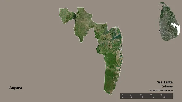 Shape Ampara District Sri Lanka Its Capital Isolated Solid Background — Stock Photo, Image