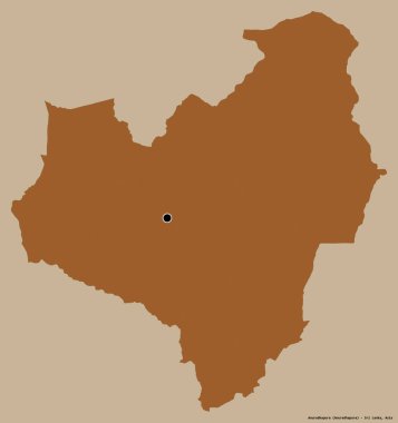 Sri Lanka 'nın Anuradhapura ilçesi, başkenti katı renk arkaplanı ile izole edilmiştir. Desenli dokuların bileşimi. 3B görüntüleme