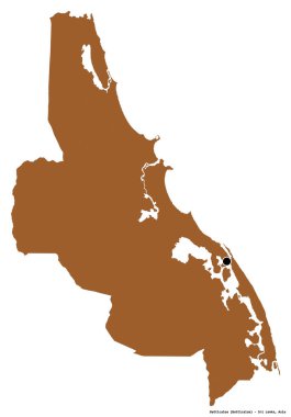 Sri Lanka 'nın başkenti Batticaloa' nın beyaz arka planda izole edilmiş hali. Desenli dokuların bileşimi. 3B görüntüleme