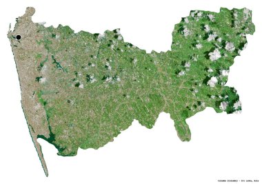 Sri Lanka 'nın başkenti Colombo' nun beyaz arka planda izole edilmiş hali. Uydu görüntüleri. 3B görüntüleme