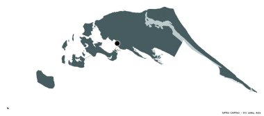 Sri Lanka 'nın başkenti Jaffna' nın beyaz arka planda izole edilmiş hali. Renkli yükseklik haritası. 3B görüntüleme