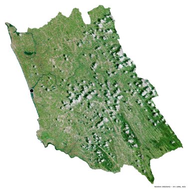 Sri Lanka 'nın Kalutara ilçesi, başkenti beyaz arka planda izole edilmiştir. Uydu görüntüleri. 3B görüntüleme