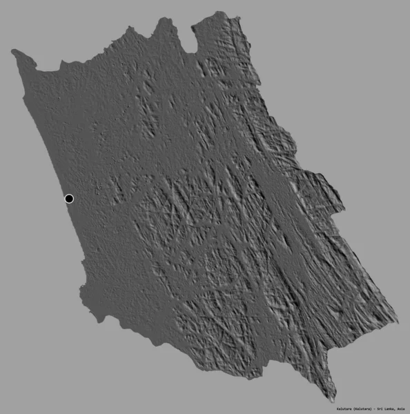 Forma Kalutara Distrito Sri Lanka Con Capital Aislada Sobre Fondo — Foto de Stock