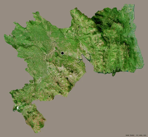 Shape Kandy Distrikt Von Sri Lanka Mit Seiner Hauptstadt Isoliert — Stockfoto