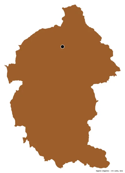 斯里兰卡Kegalle区的形状 其首都因白人背景而孤立 图形纹理的组成 3D渲染 — 图库照片