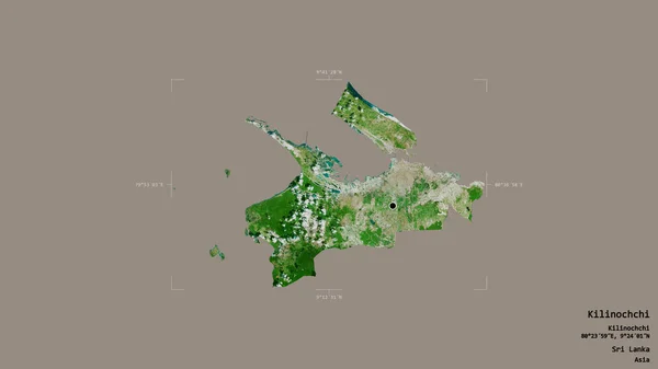 Територія Кіліноччі Району Шрі Ланки Ізольована Твердому Тлі Геодезичній Обмежувальній — стокове фото