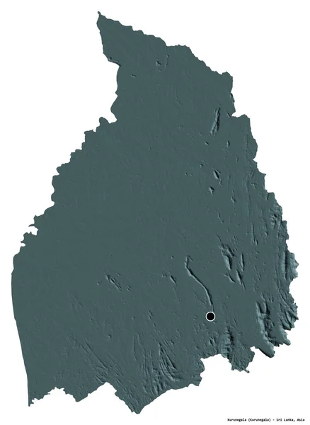 Σχήμα Kurunegala Περιφέρεια Σρι Λάνκα Πρωτεύουσα Απομονωμένη Λευκό Φόντο Έγχρωμο — Φωτογραφία Αρχείου
