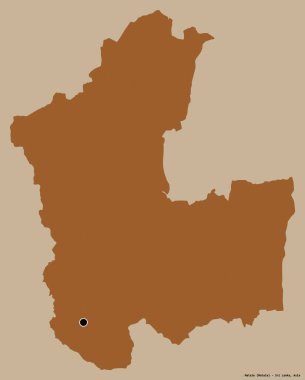 Sri Lanka 'nın Matale ilçesi, başkenti katı renk arkaplanı ile izole edilmiştir. Desenli dokuların bileşimi. 3B görüntüleme