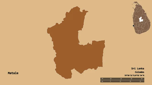 Form Von Matale Distrikt Von Sri Lanka Mit Seiner Hauptstadt — Stockfoto