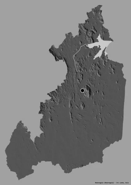 Forma Moneragala Distrito Sri Lanka Con Capital Aislada Sobre Fondo — Foto de Stock