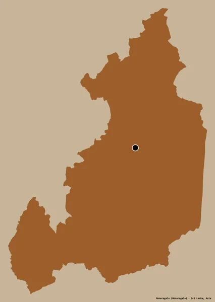 Форма Монерагала Район Шри Ланки Своей Столицей Изолированы Твердом Цветном — стоковое фото