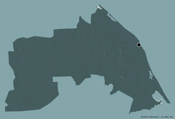 Gestalt Von Mullaitivu Distrikt Von Sri Lanka Mit Seiner Hauptstadt — Stockfoto