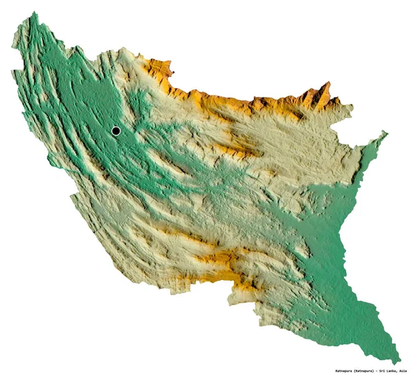 Forma Ratnapura Distrito Sri Lanka Con Capital Aislada Sobre Fondo — Foto de Stock