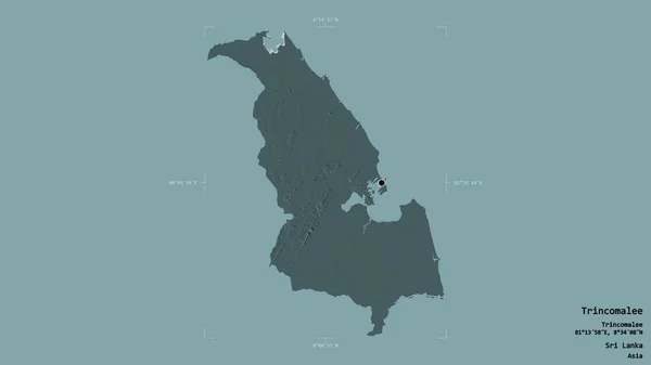 Gebiet Von Trincomalee Distrikt Von Sri Lanka Isoliert Auf Einem — Stockfoto