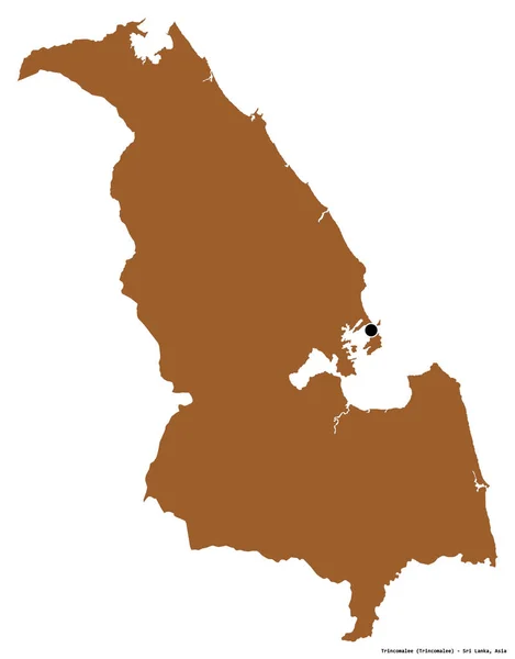Forme Trincomalee District Sri Lanka Avec Capitale Isolée Sur Fond — Photo