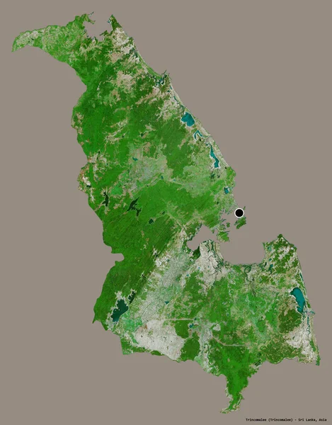 Forma Trincomalee Distretto Dello Sri Lanka Con Sua Capitale Isolata — Foto Stock