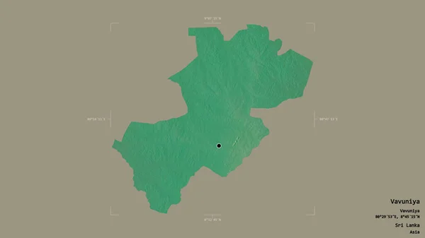 Район Вавуния Район Шри Ланки Изолирован Твердом Фоне Геометрической Коробке — стоковое фото