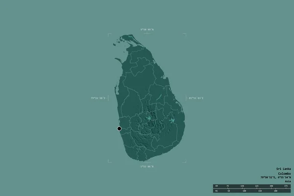 Zona Sri Lanka Aislada Sobre Fondo Sólido Una Caja Georeferenciada — Foto de Stock