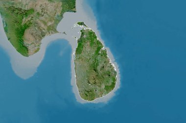 Sri Lanka 'nın genişletilmiş alanı. Uydu görüntüleri. 3B görüntüleme