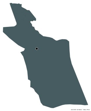 Doğu Darfur 'un şekli, Sudan eyaleti, başkenti beyaz arka planda izole edilmiş. Renkli yükseklik haritası. 3B görüntüleme