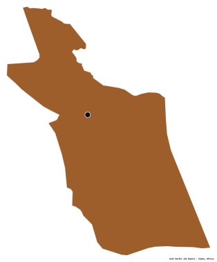 Doğu Darfur 'un şekli, Sudan eyaleti, başkenti beyaz arka planda izole edilmiş. Desenli dokuların bileşimi. 3B görüntüleme