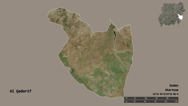 Qadarif Şekli Sudan Eyaleti Başkenti Sağlam Arka Planda Izole Edilmiş — Stok fotoğraf