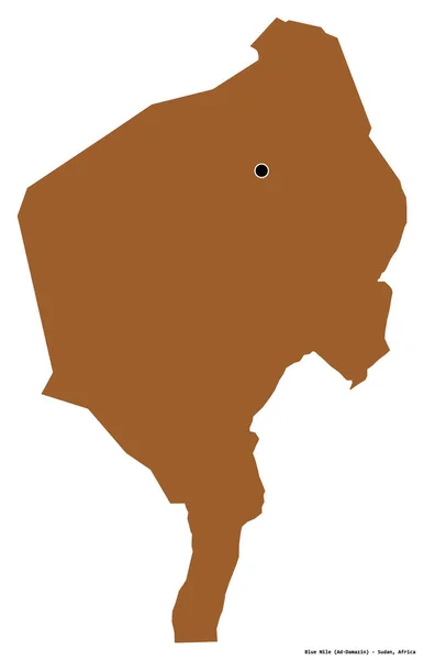 Форма Блакитного Нілу Штат Судан Своєю Столицею Ізольованою Білому Тлі — стокове фото