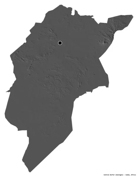 Forma Darfur Central Estado Sudán Con Capital Aislada Sobre Fondo —  Fotos de Stock