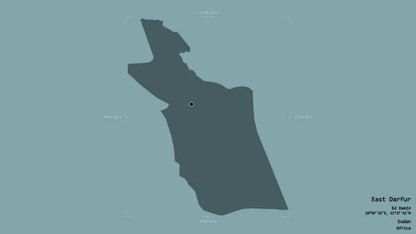 Район Восточного Дарфура Штат Судан Изолирован Твёрдом Фоне Геометрической Коробке — стоковое фото