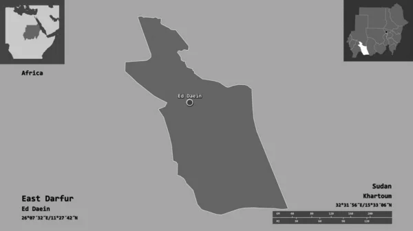 다르푸르 East Darfur 그리고 거리의 예고편 렌더링 — 스톡 사진