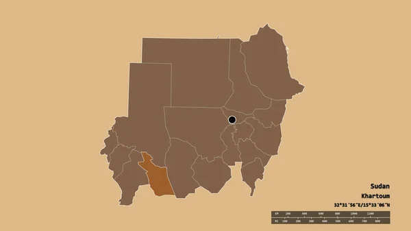 Спустошена Форма Судану Столицею Основним Регіональним Поділом Відокремленою Територією Східний — стокове фото