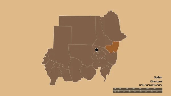 Спустошена Форма Судану Столицею Основним Районним Відділенням Відокремленою Територією Кассала — стокове фото