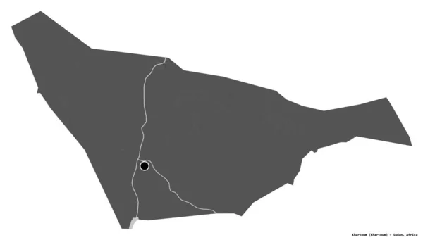 Forma Jartum Estado Sudán Con Capital Aislada Sobre Fondo Blanco —  Fotos de Stock